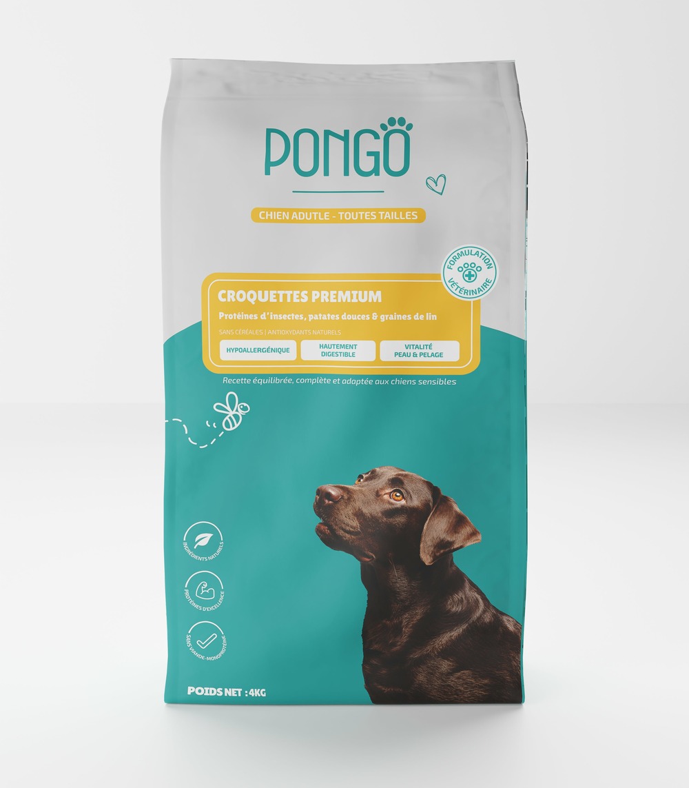 Pongo - croquettes aux insectes sans céréales pour chien 4kg