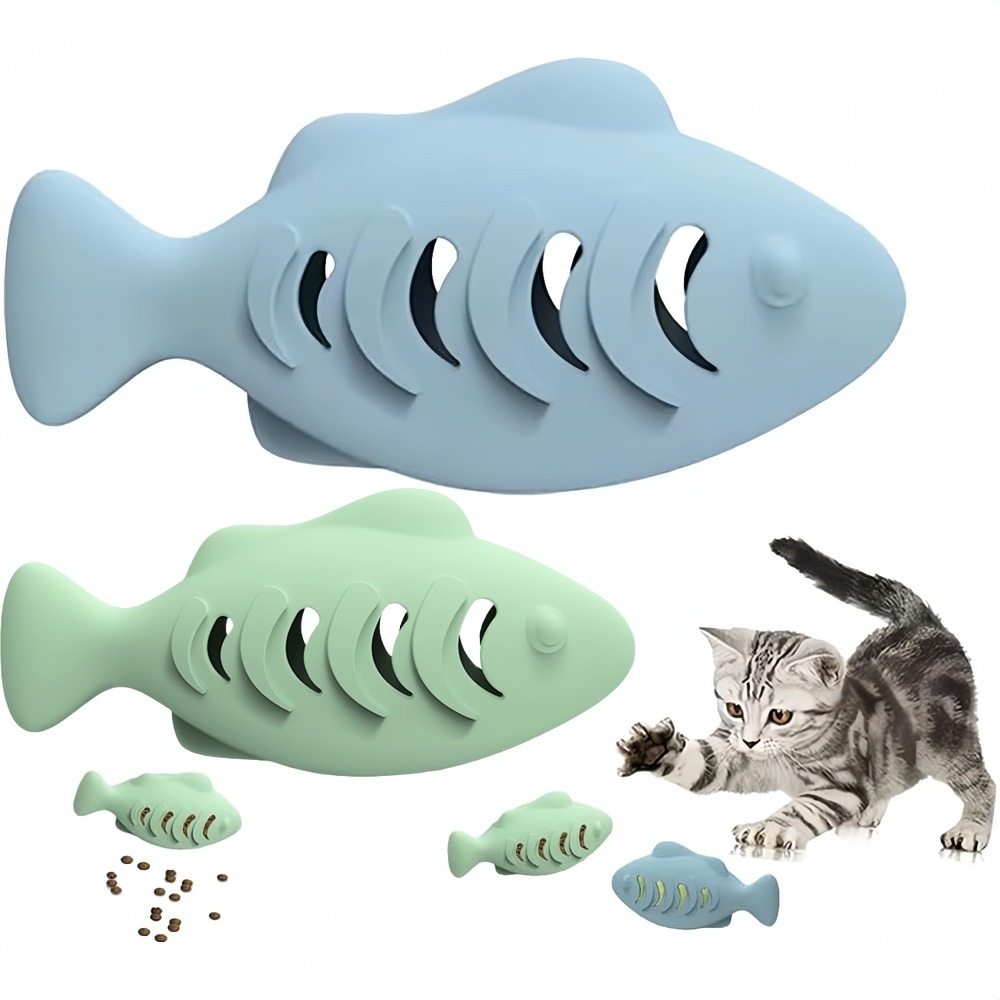 Jouet dentaire poisson pour chat - lot de 2