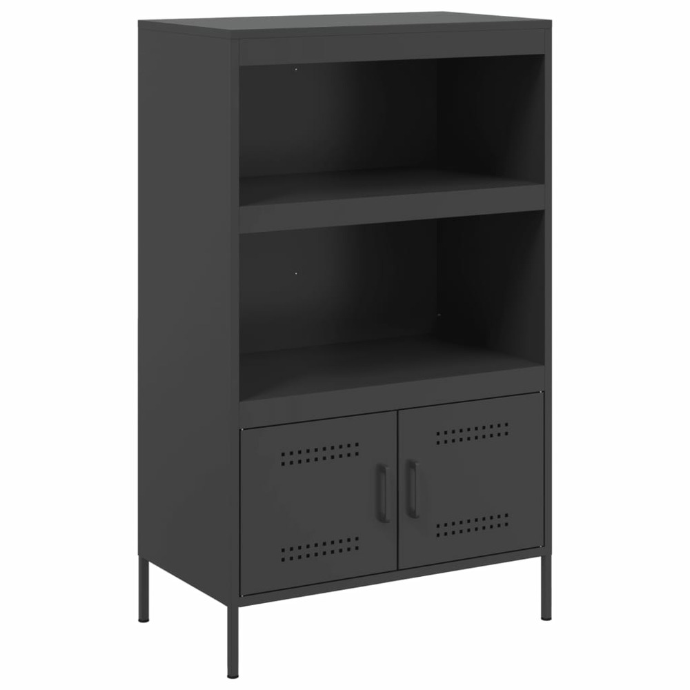 Buffet bahut commode armoire meuble de rangement organisateur cuisine salle de séjour salon haut 68 x 39 x 113 cm acier noir