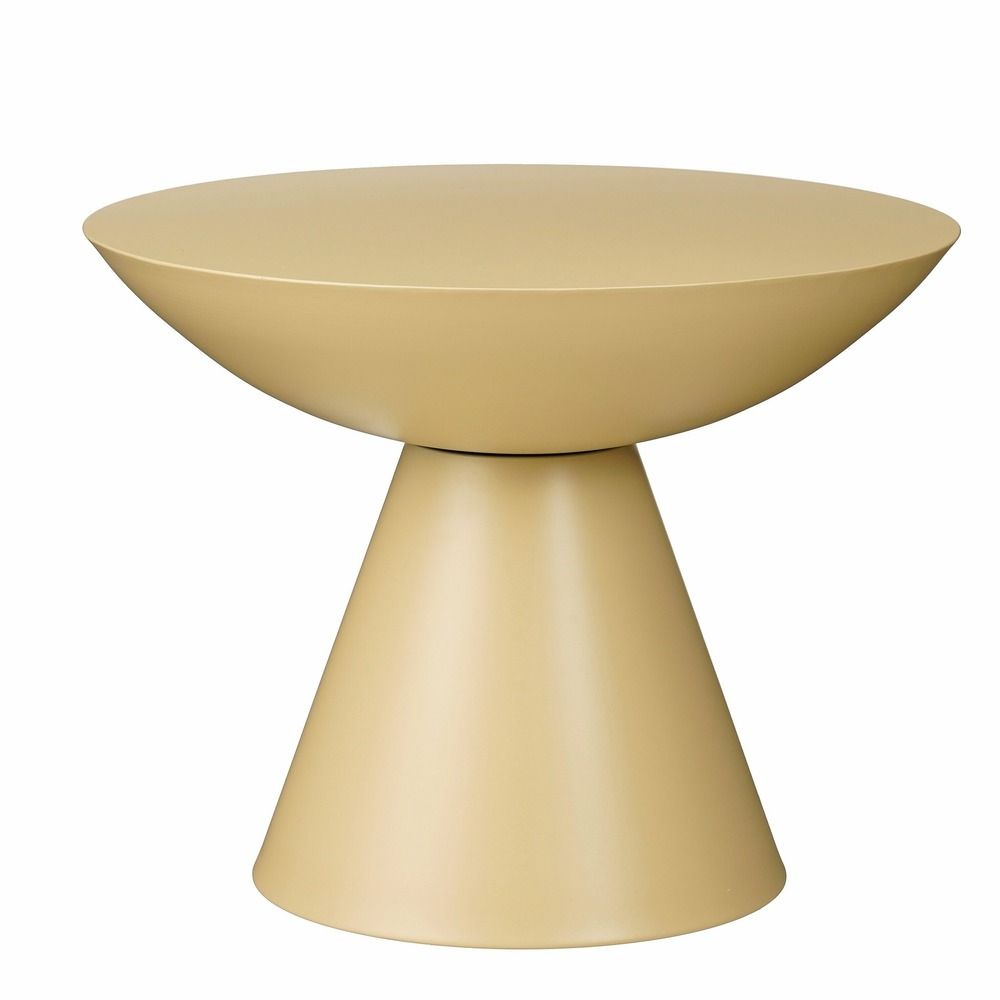 Mica decorations celise table basse ronde en métal - table ronde avec grand plateau pour salon - table d'appoint stable pour