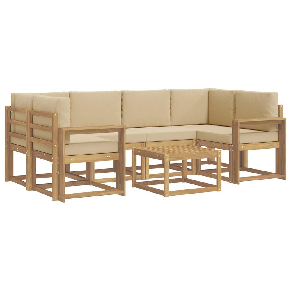 Ensemble de canapés d'extérieur 7 pc blanc et beige