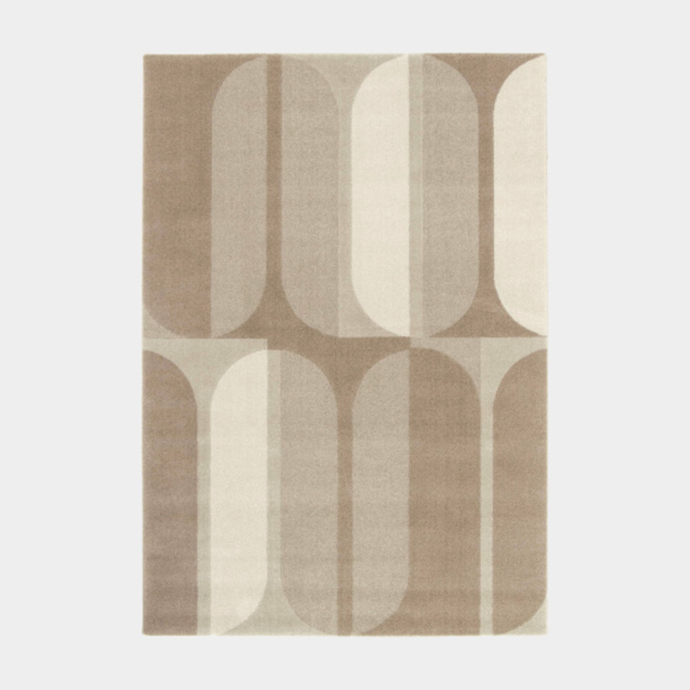 Tapis intérieur géométrique - milano vintage - marron et beige - 200 x 290 cm