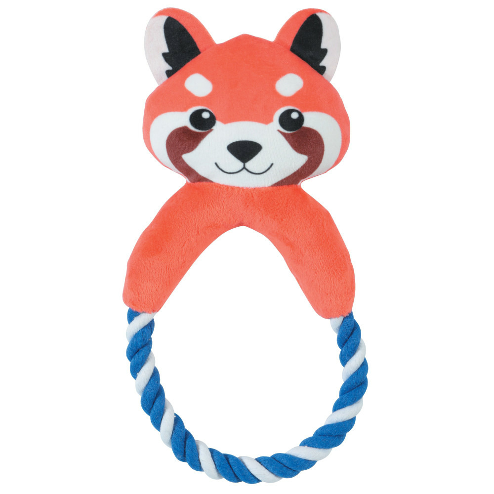 Peluche panda avec corde pour chien
