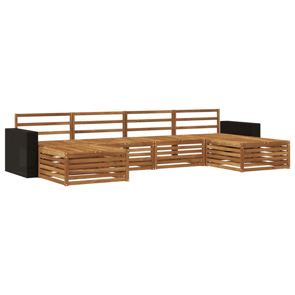 Ensemble de canapés d'extérieur 6 pc bois d'acacia massif