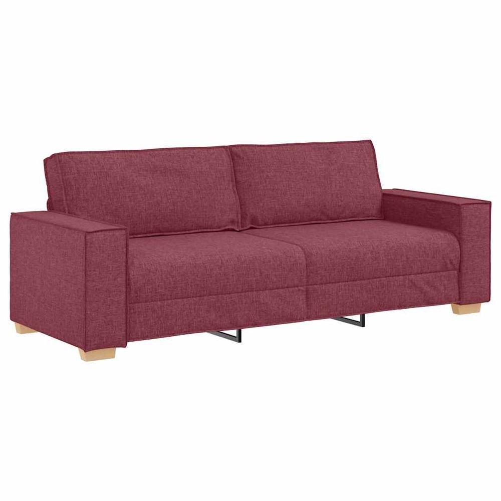 Canapé 3 places rouge vin 180 cm tissu