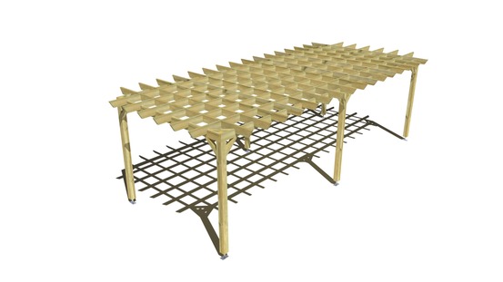 Pergola bois • 8m x 3m • indépendante • style retro • livraison comprise