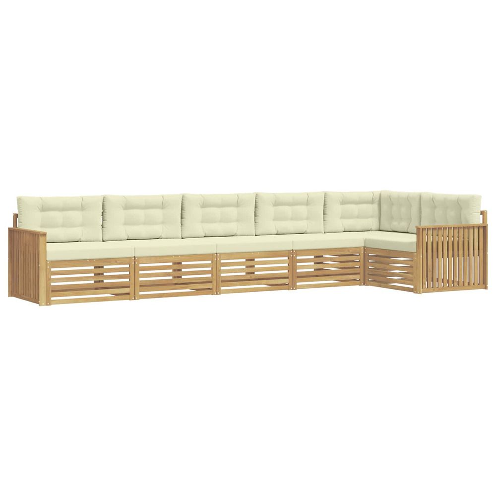Ensemble de canapés d'extérieur 6 pc blanc et crème polyester