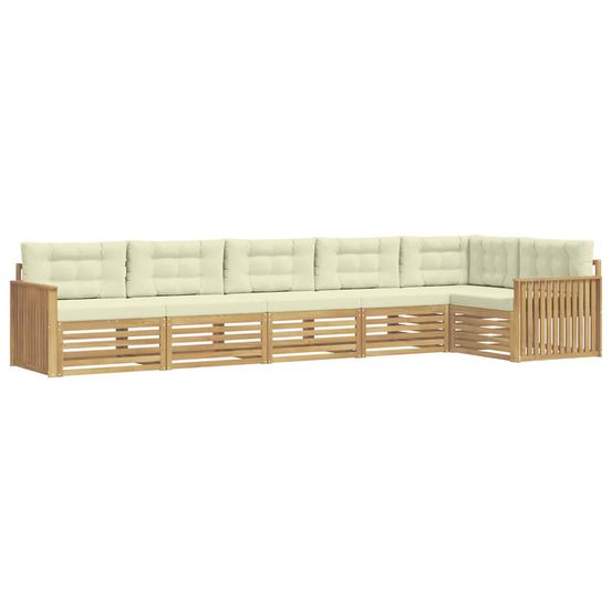 Ensemble de canapés d'extérieur 6 pc blanc et crème polyester