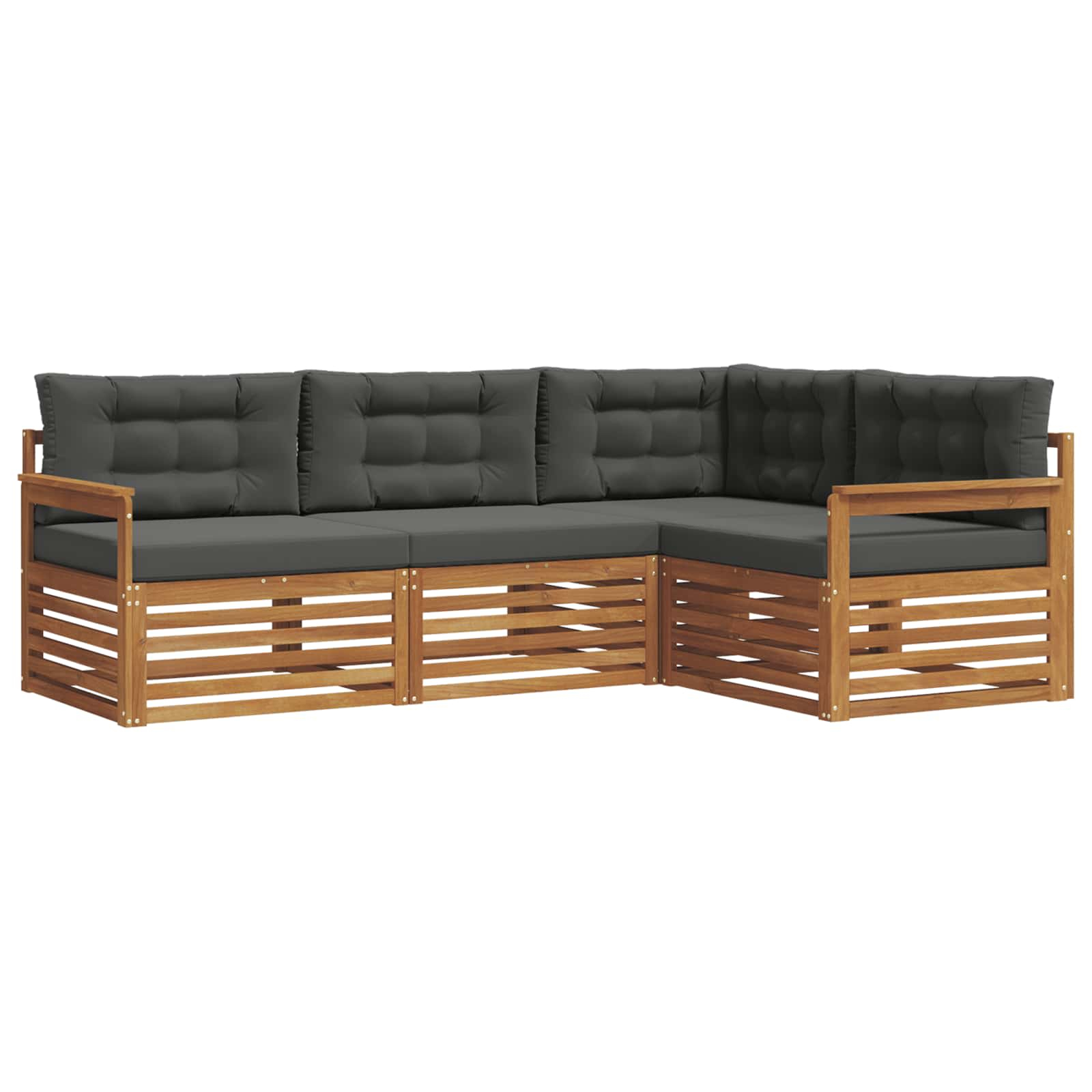 Ensemble de canapés d'extérieur 4 pcs naturel et anthracite