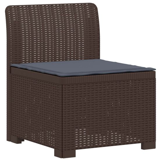 Canapé de jardin 1 place avec coussin look rotin pp marron