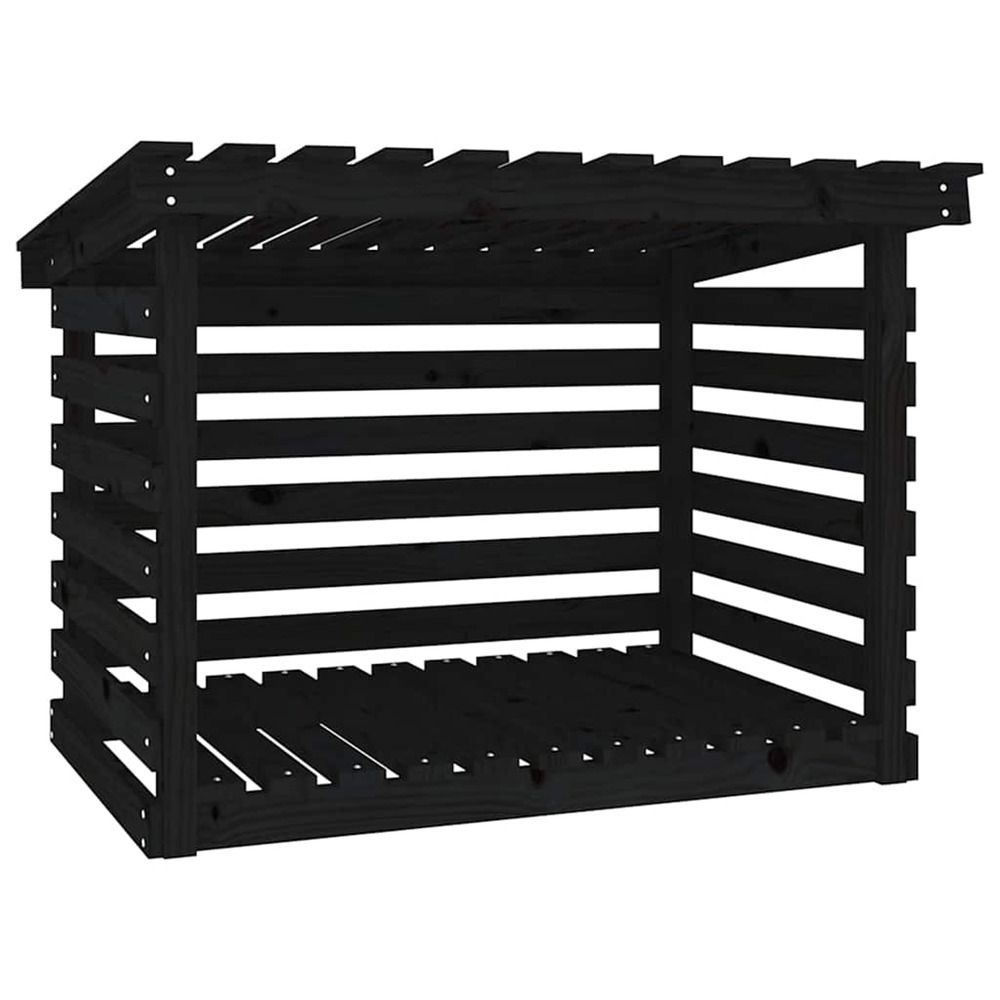 Support pour bois de chauffage noir 108x73x79 cm bois de pin