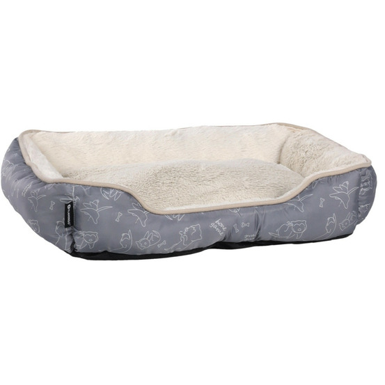 Coussin lilly gris rectangle 50 x 40 x 12 cm pour petit chien et chat