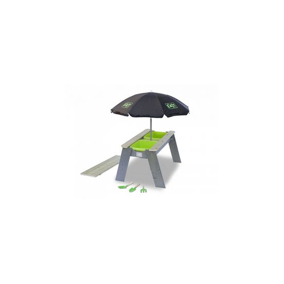 Aksent table bac a sable et a eau l + parasol + outils de jardin