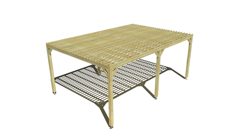 Pergola bois • 6m x 4m • indépendante • sens profondeur • lattage bois • livraison comprise