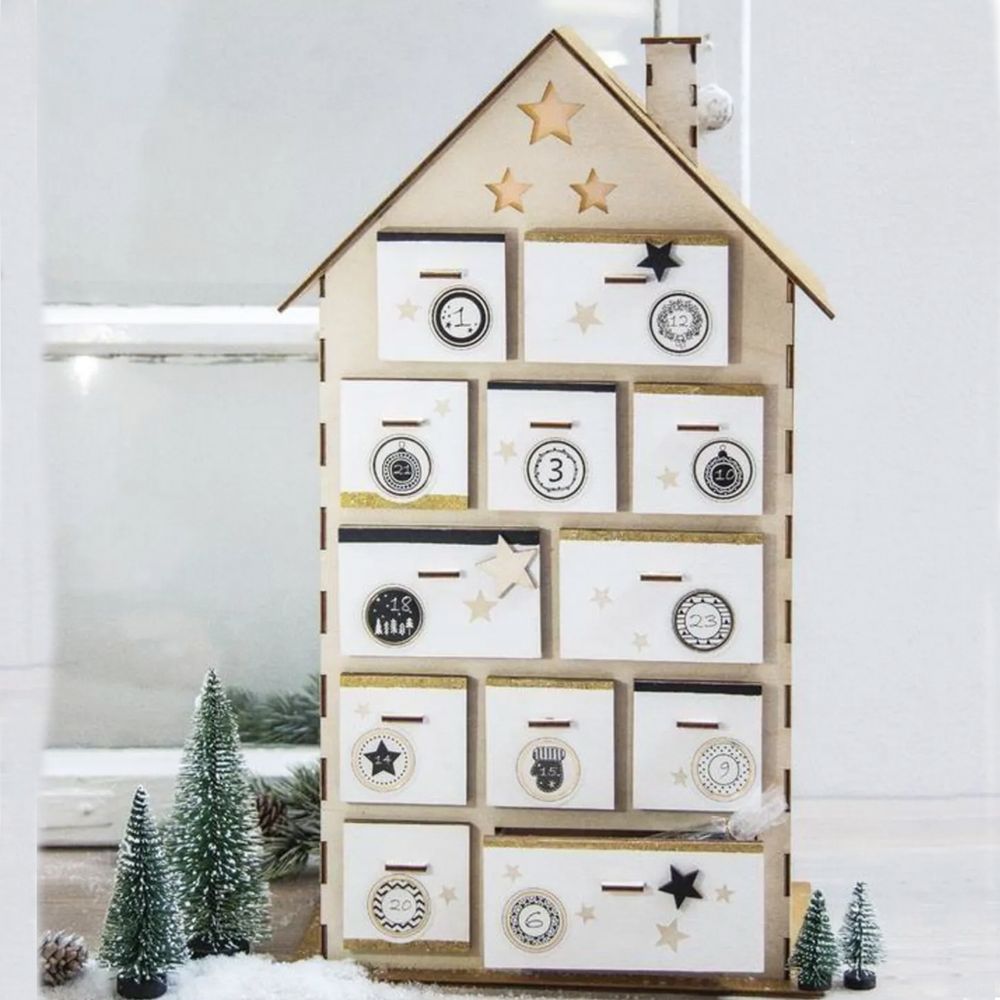 Kit calendrier de l'avent maison en bois à faire soi-même
