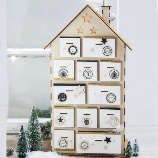 Kit calendrier de l'avent maison en bois à faire soi-même