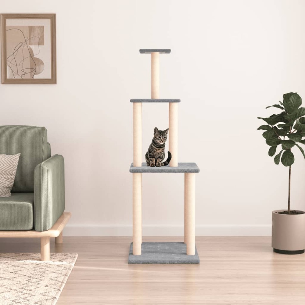 Arbre à chat 141 cm gris clair