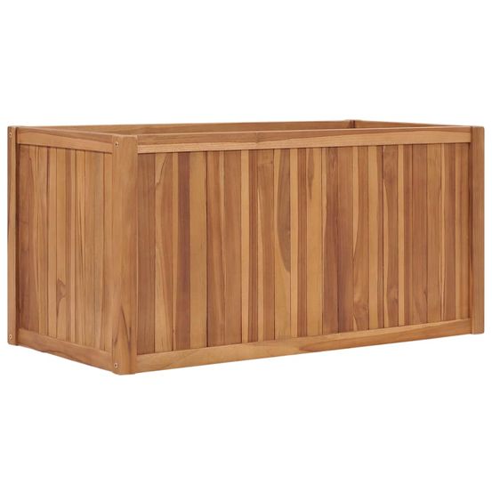 Carré potager en teck massif 100x50x50cm pour jardin et balcon