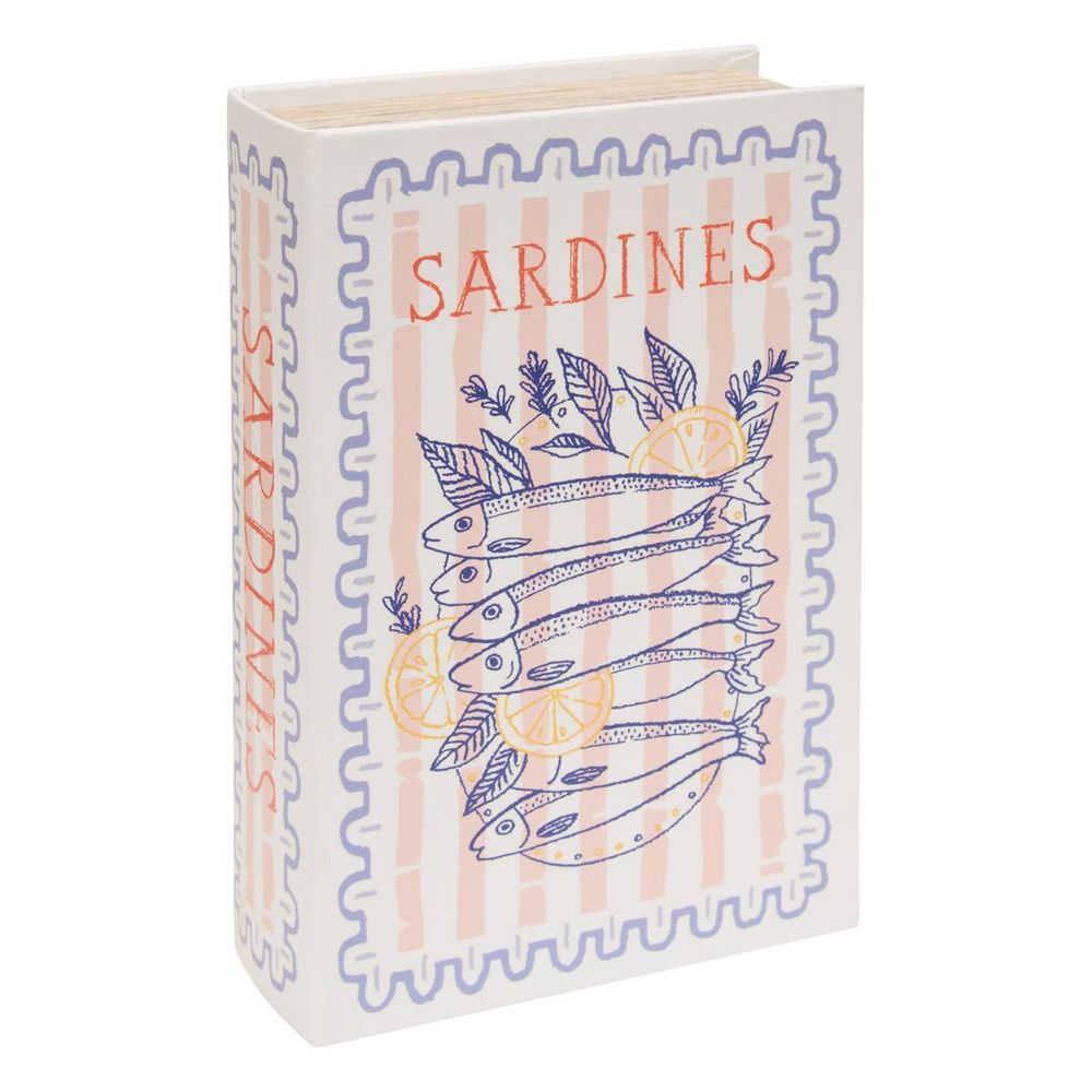 Boîte livre déco rectangulaire josh 18x27cm sardines