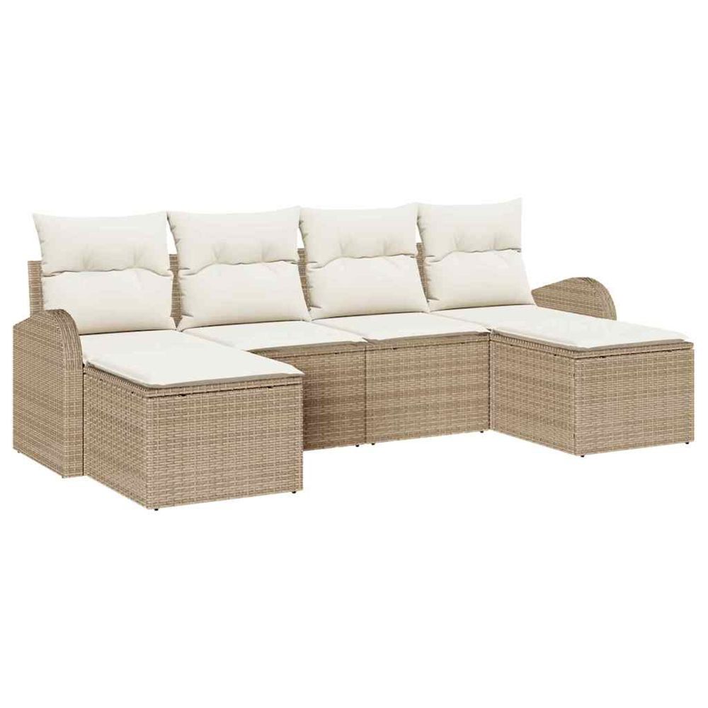Ensemble de canapés 6 pc beige et blanc polyrotin