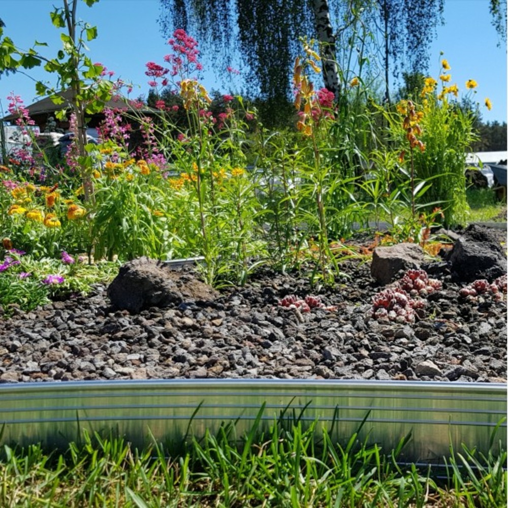 Jeu de 5 bordures de jardin en aluminium ultra solide 14cm x 2m (10m long) | bordure jardin | bordure jardin metal, sans couleur