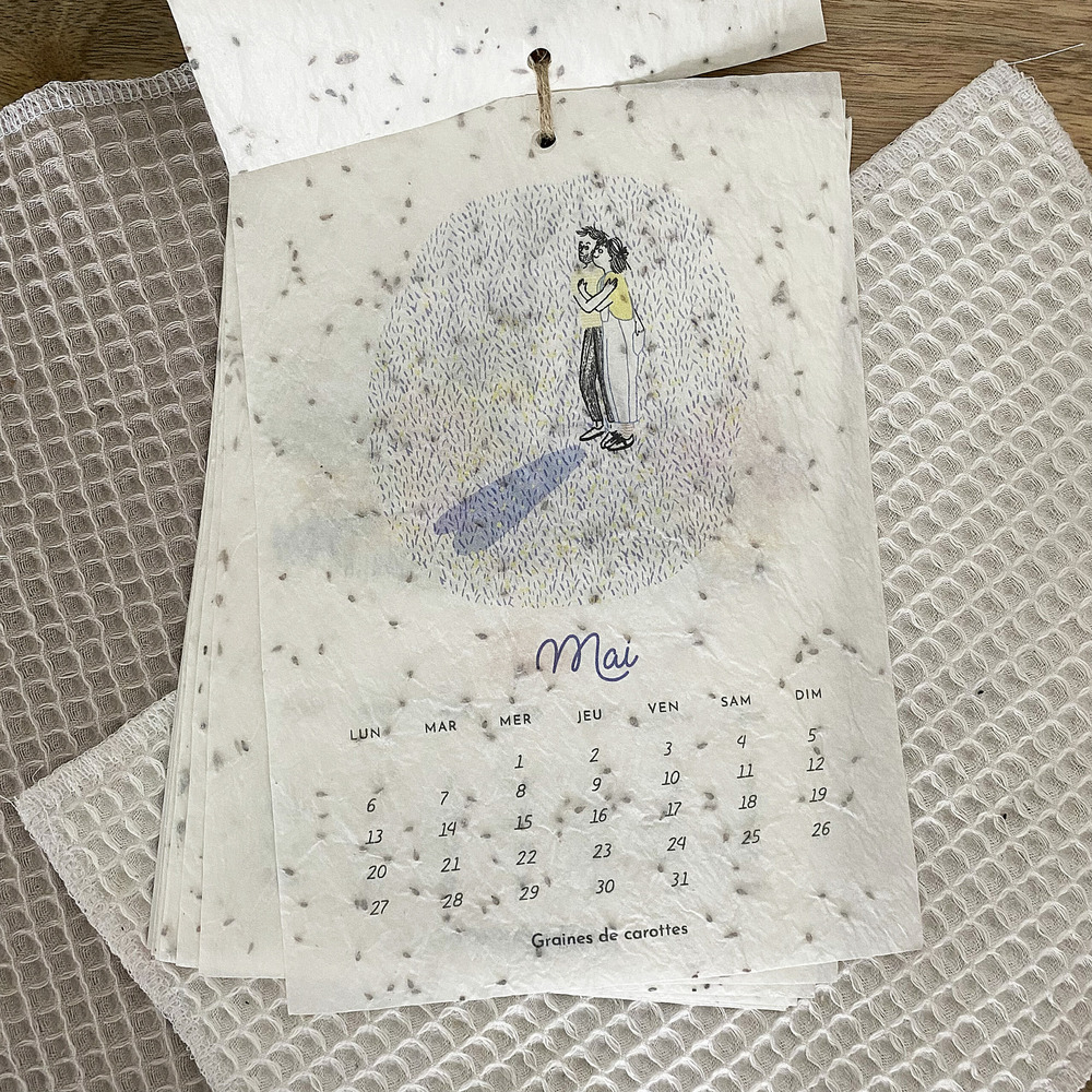 Calendrier ensemencé à planter 2024 yoga - format a6