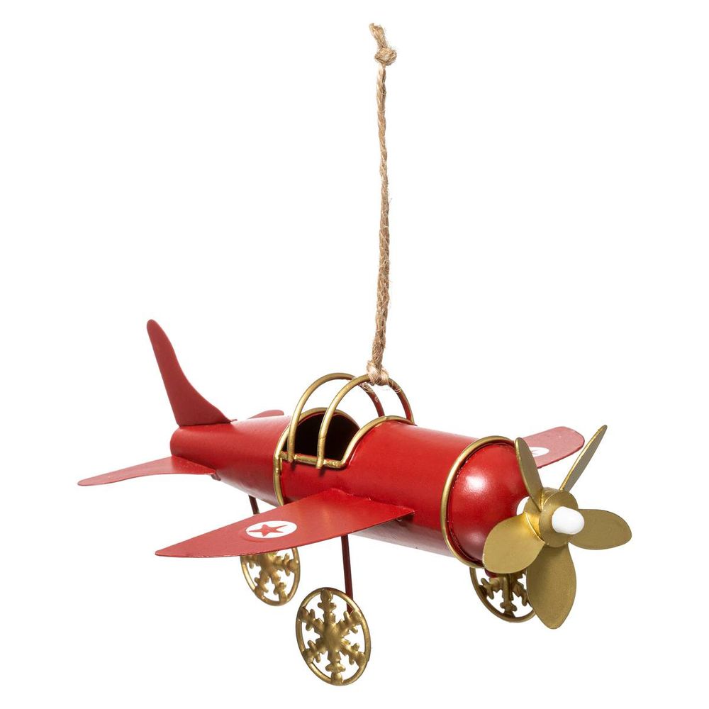Sujet avion ancien 15cm assorti rouge