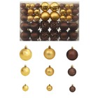Ensemble de boules de noël 100 pcs 3/4/6 cm marron/bronze/doré
