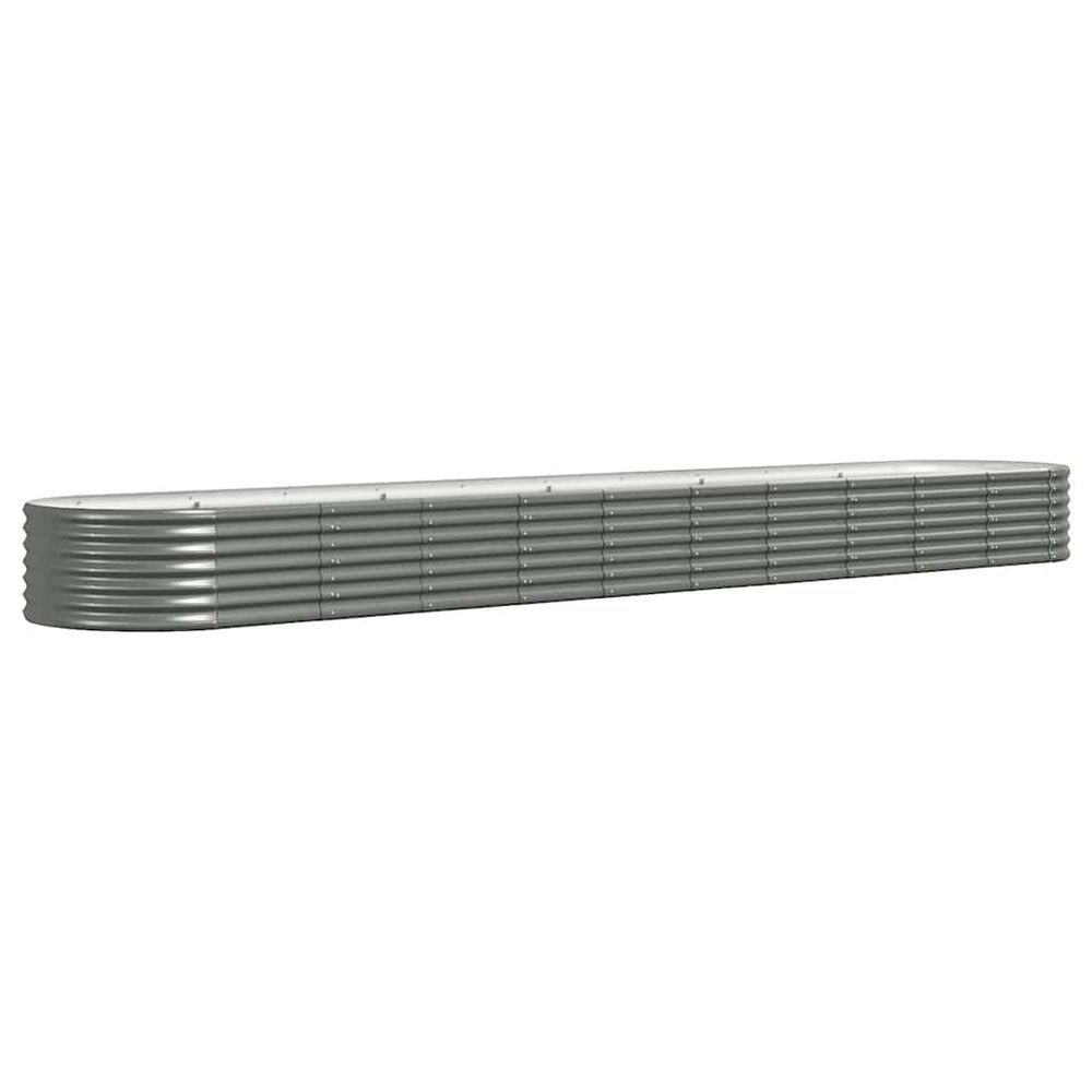 Lit surélevé de jardin acier galvanisé 440x80x36 cm gris