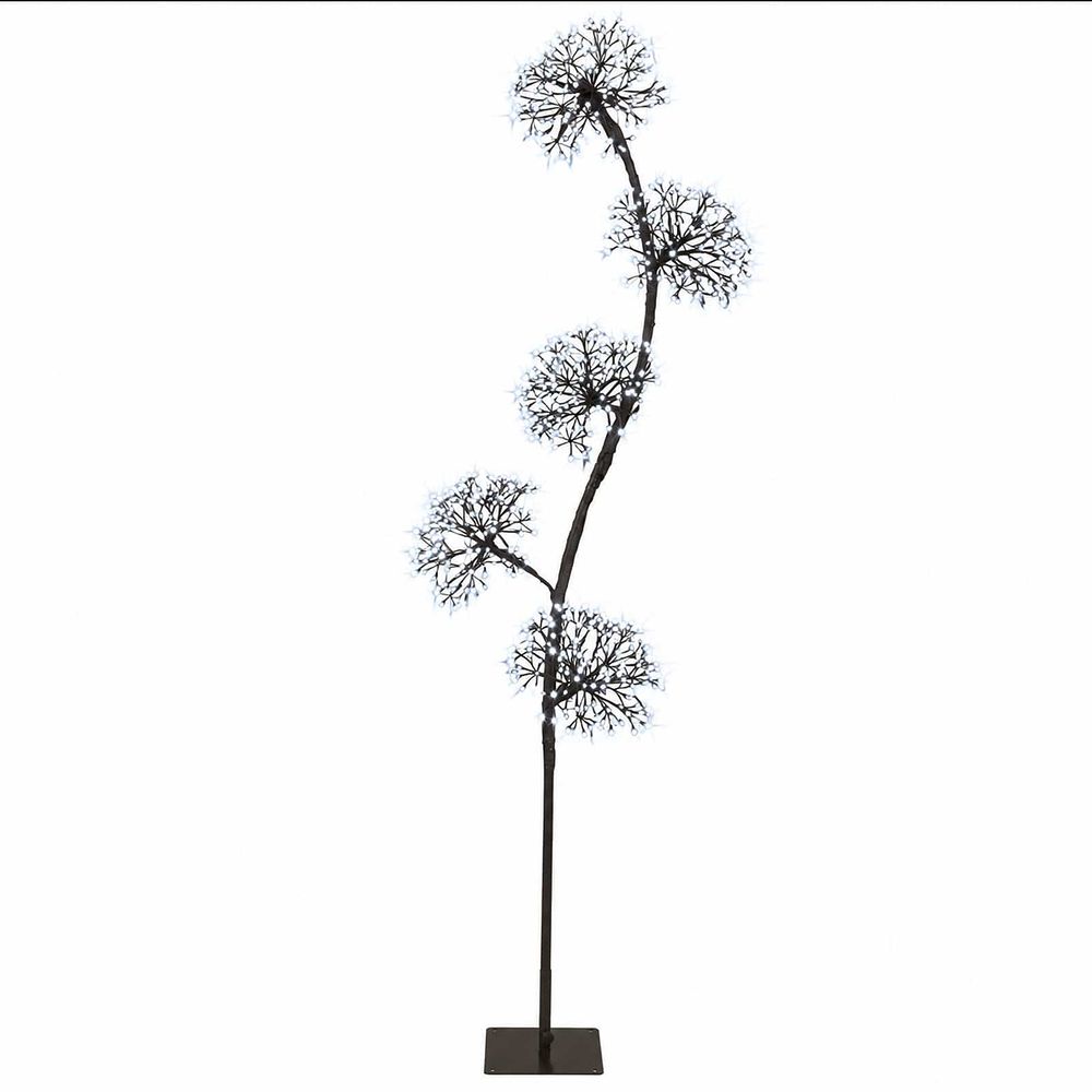 Sapin de noël à led en forme de s noir 20 x 20 x 175 cm acier