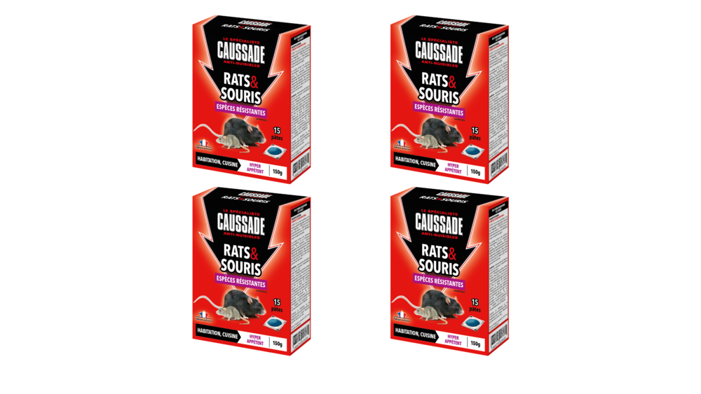 Caussade anti rats & souris - espèces résistantes - lieux secs & humid