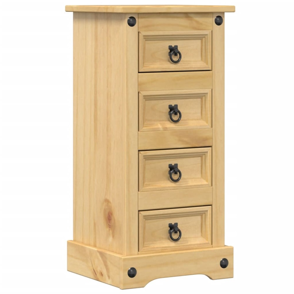Table de chevet corona 35x32,5x74 cm bois de pin massif
