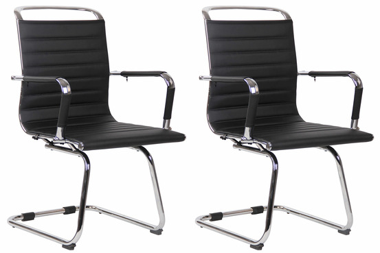 Lot de 2 chaises visiteur balve simili cuir