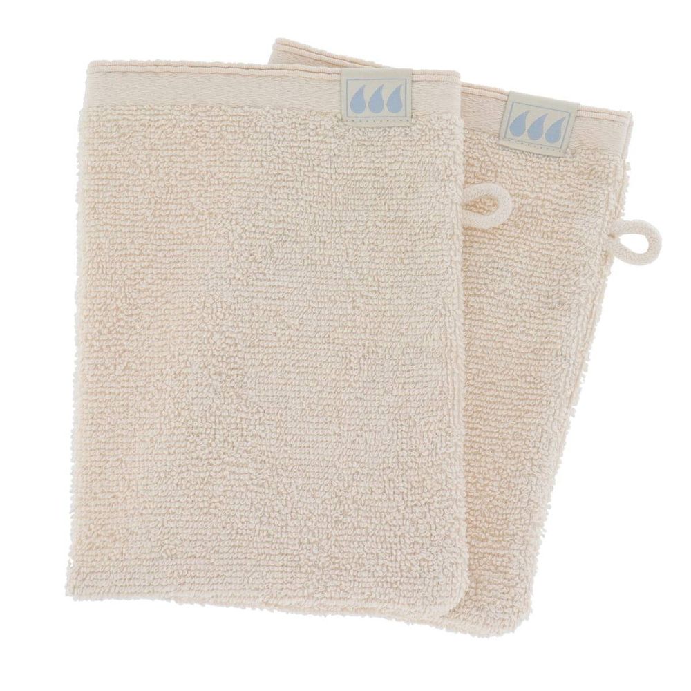 Set de 2 gants 15x21 cm 100% coton finition frange - naturel