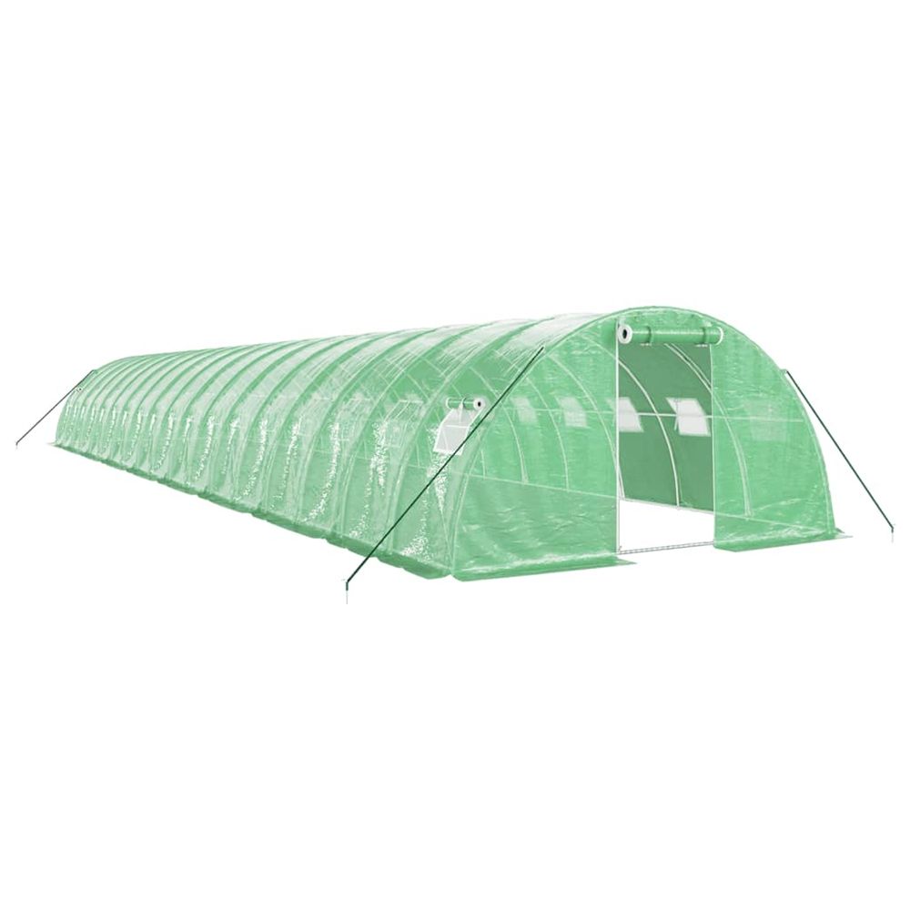 Serre avec cadre en acier vert 72 m² 18x4x2 m