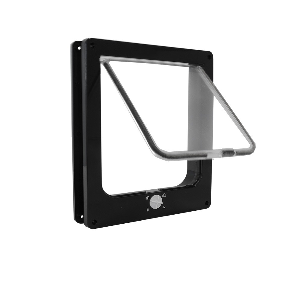 Chatière 25 x 29 x 5,5 cm - noire - 4 positions de verrouillage