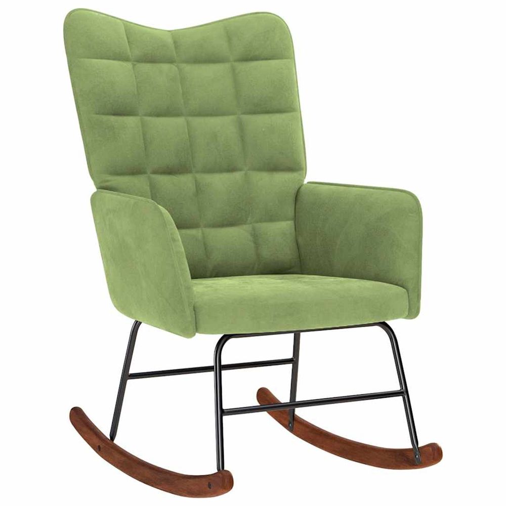 Chaise à bascule vert clair velours