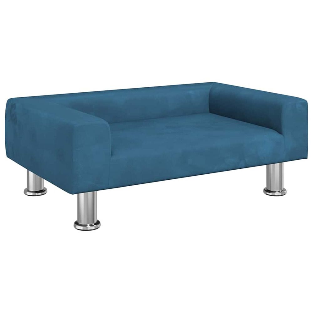 Lit pour chien bleu 70x45x26,5 cm velours