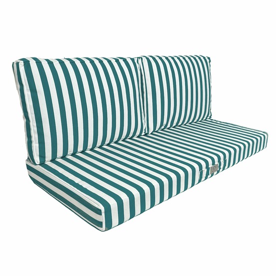 Coussins pour salon de jardin déhoussable 100x50cm rayure vert