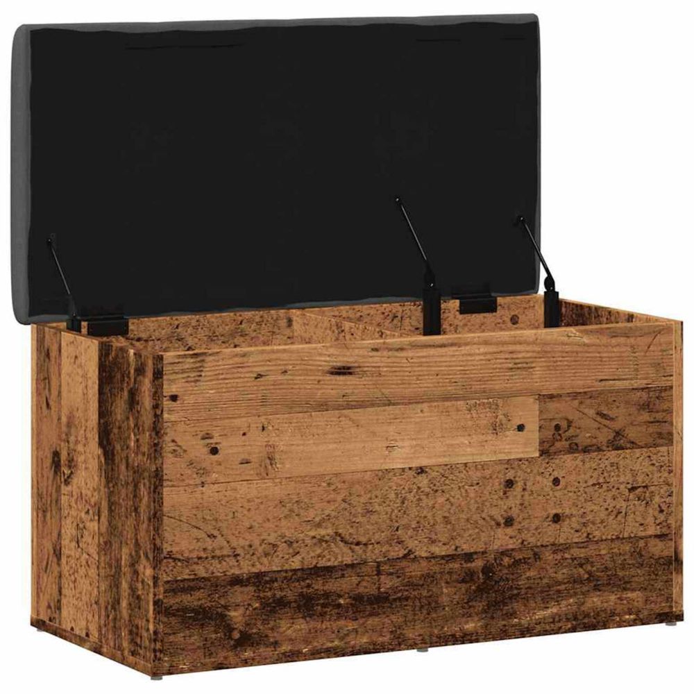 Banc de rangement vieux bois 82x42x45 cm bois d'ingénierie
