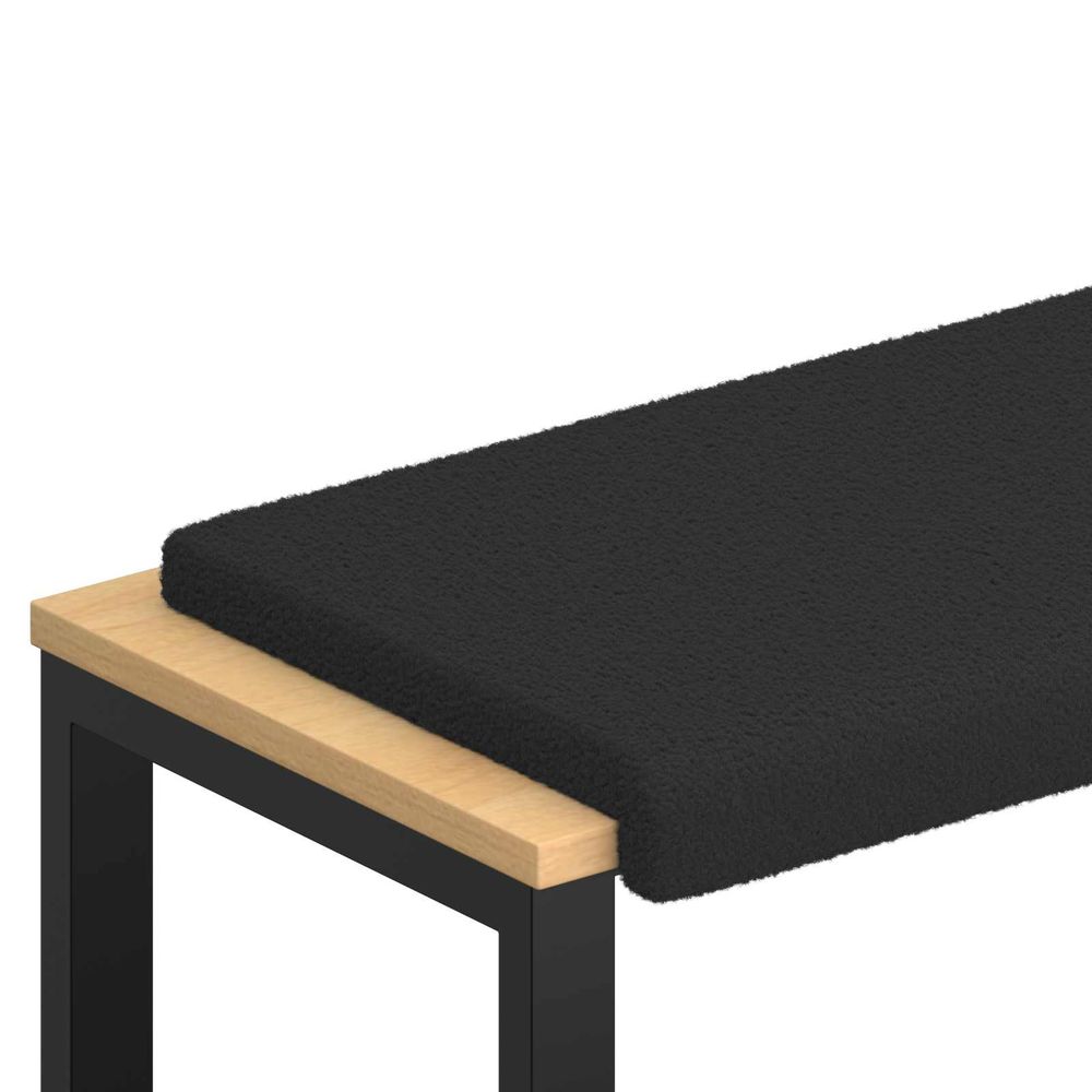 Coussin de banc tissu sherpa noir profondeur 35 cm