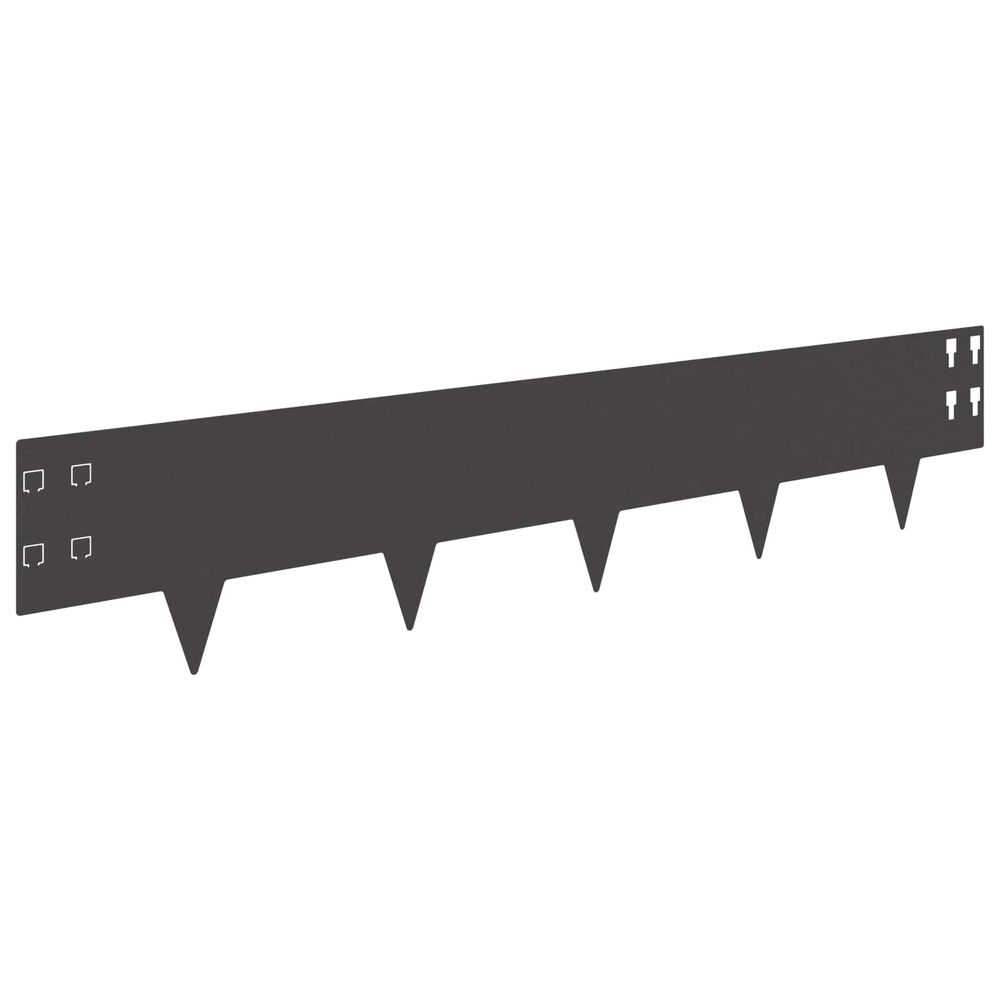 Bordure de pelouse 20 pc 100 x 20 cm acier noir