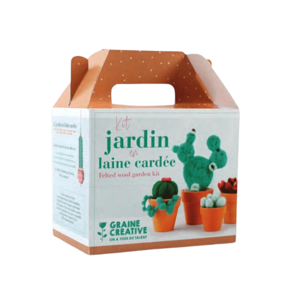Kit en laine cardee jardin - coffret creatif