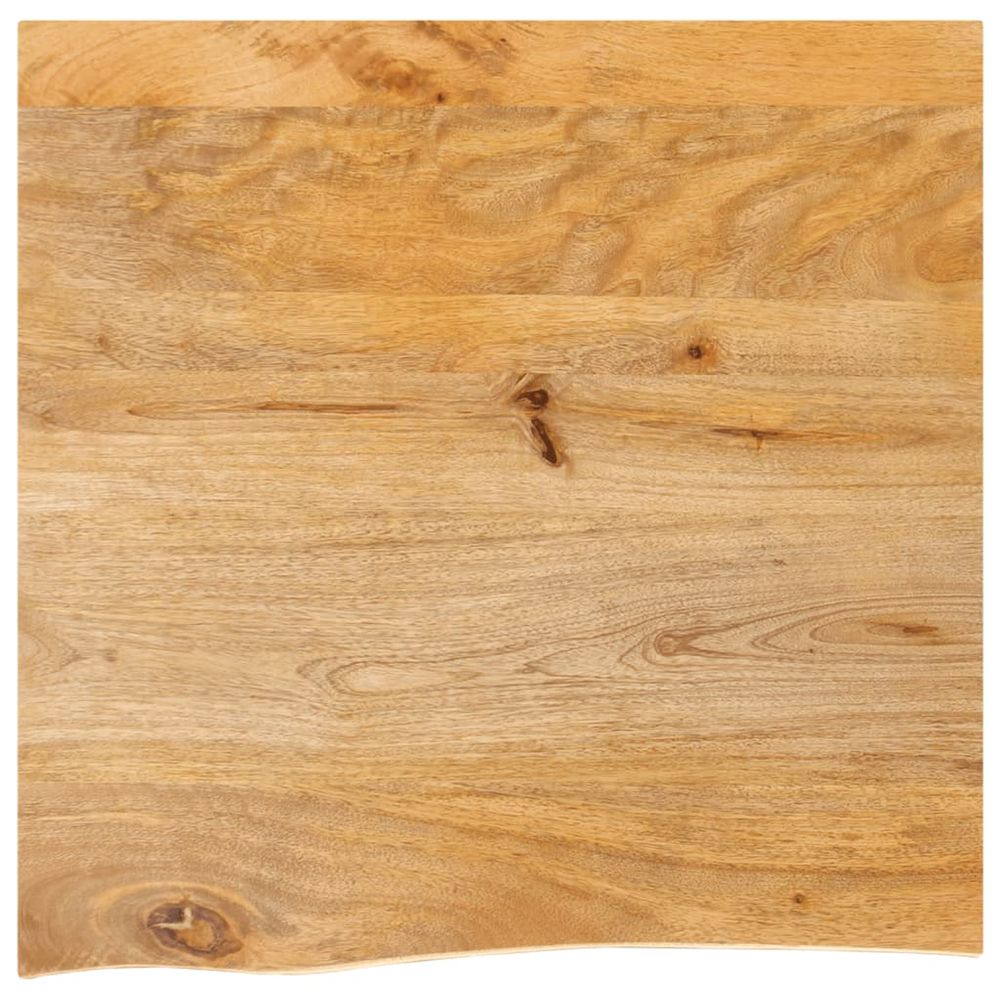Dessus de table à bord vivant 40x40x3,8 cm bois massif manguier