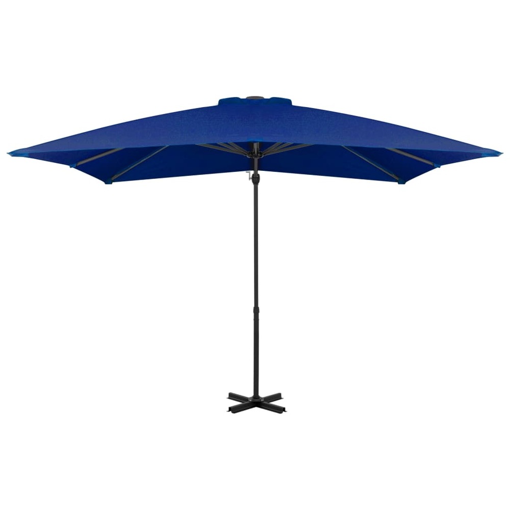 Parasol de jardin en porte-à-faux mât en aluminium bleu azuré