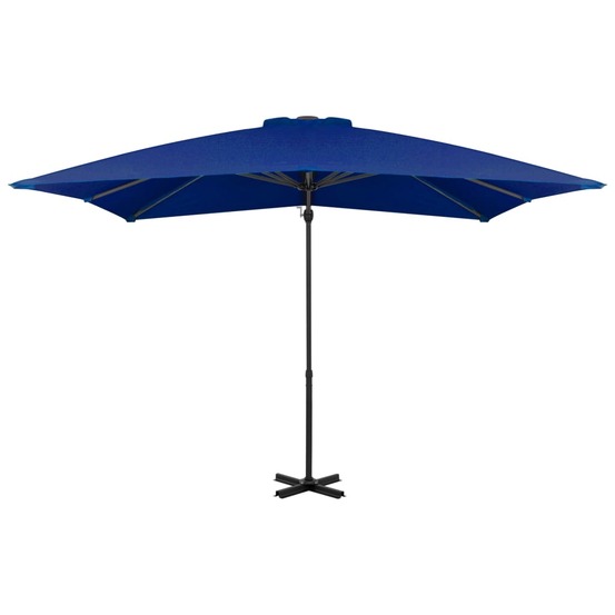 Parasol de jardin en porte-à-faux mât en aluminium bleu azuré