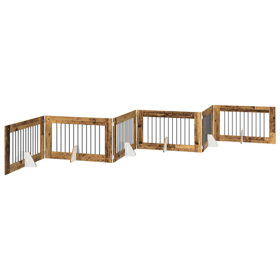 Porte de chien pliable avec supports 6 pcs bois ancien 602 cm