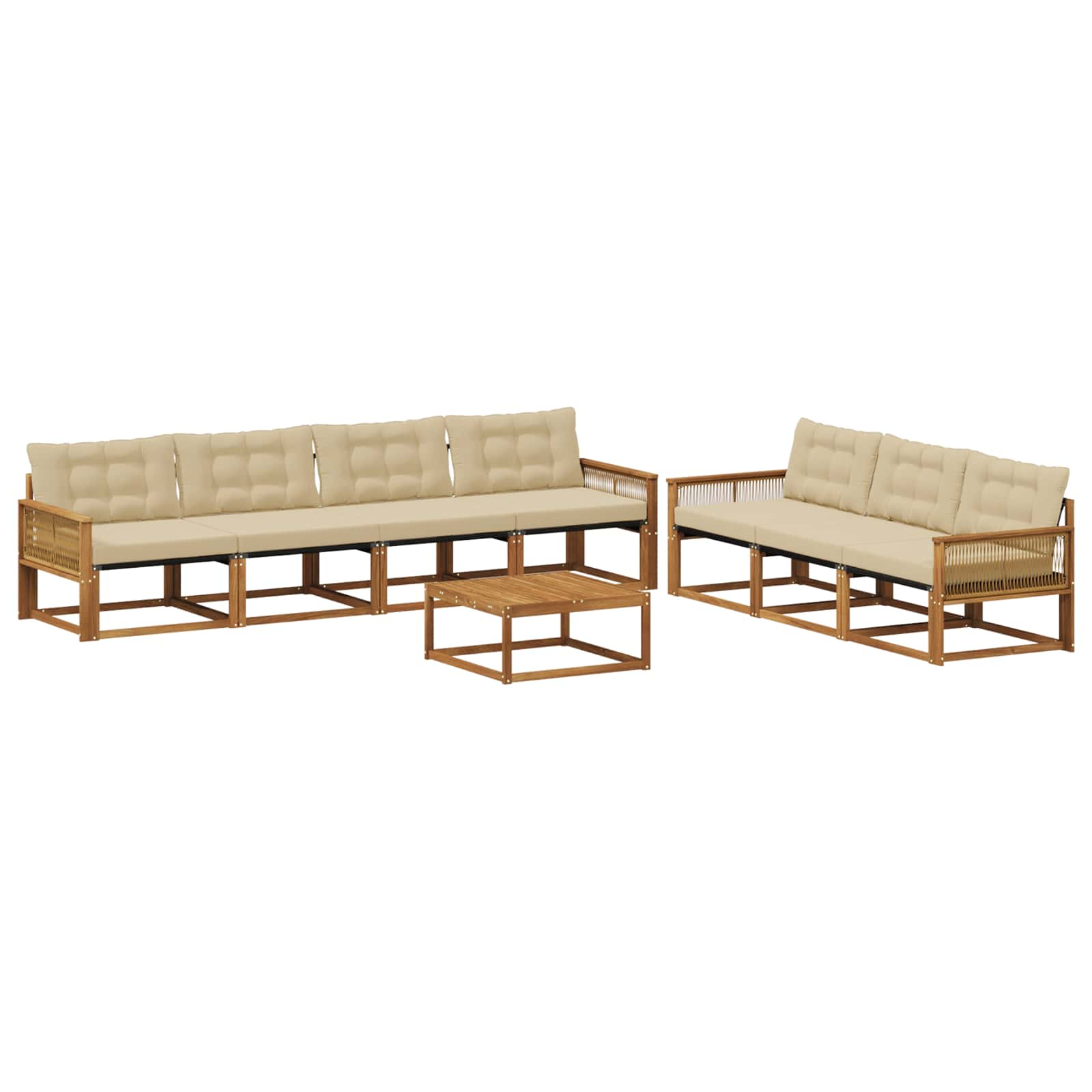 Ensemble de canapés d'extérieur 8 pcs naturel et beige