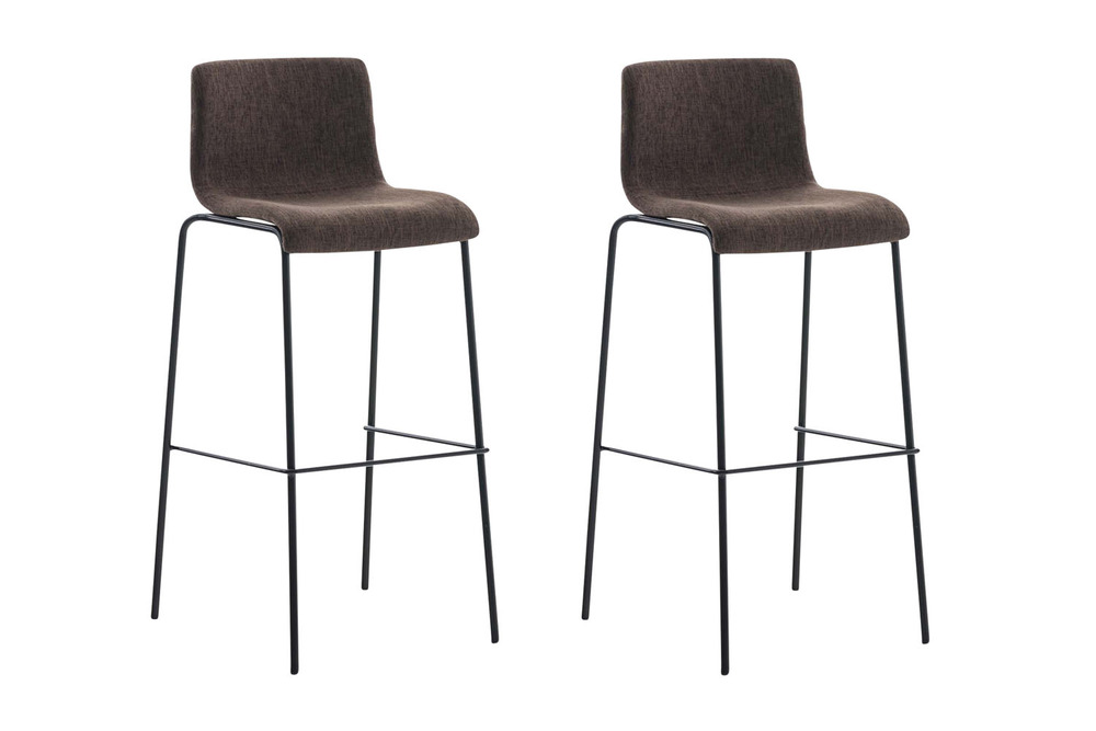Lot de 2 tabourets de bar hoover tissu 4 pieds structure noir