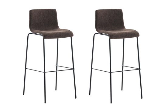 Lot de 2 tabourets de bar hoover tissu 4 pieds structure noir
